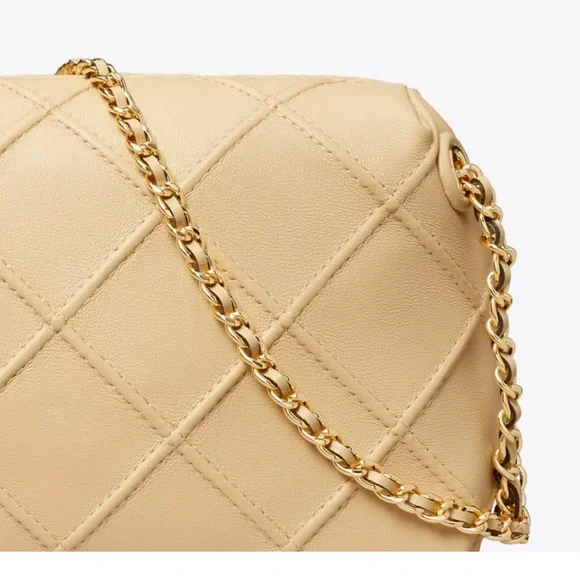 Tory Burch FLEMING SOFT CROSSBODY BAG NWT Vanilla Soft Serve - Picture 4 of 5